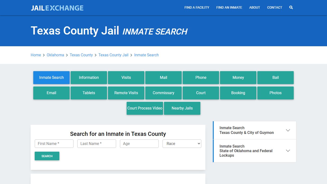 Texas County Jail, OK Inmate Search: Roster & Mugshots