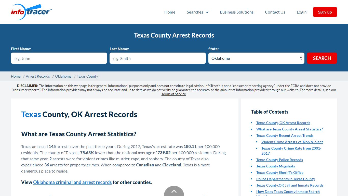 Texas County, OK Arrests, Mugshots & Jail Records - InfoTracer