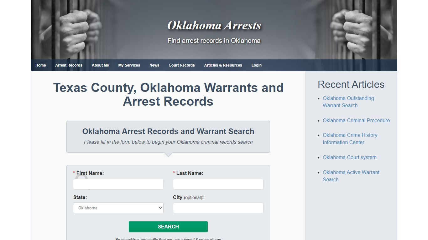 Texas County, Oklahoma Warrants and Arrest Records