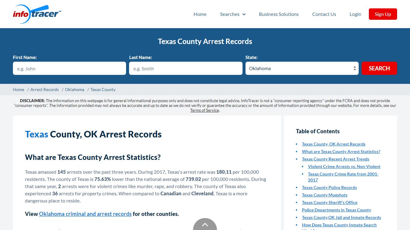 Texas County, OK Arrests, Mugshots & Jail Records - InfoTracer